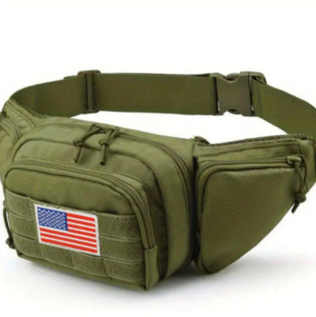 New Concealed Carry Fanny Packone Size Fits Most Green With Color Flag